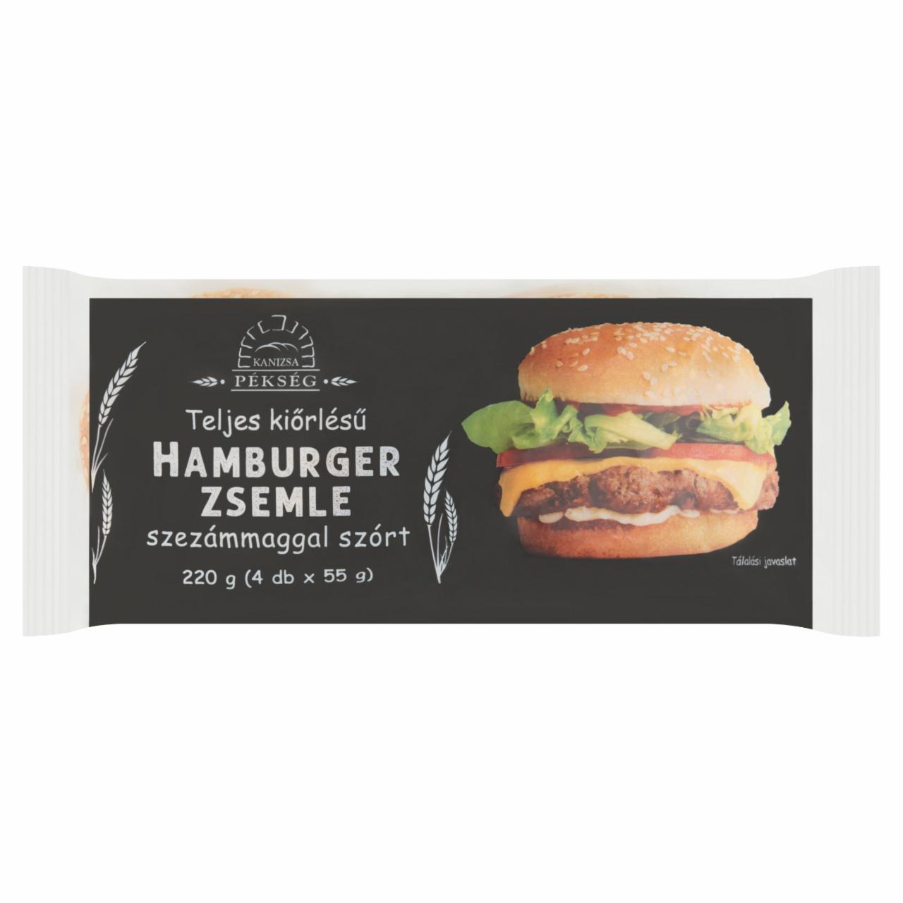 Képek - Kanizsa Pékség teljes kiőrlésű szezámmaggal szórt hamburger zsemle 4 db 220 g