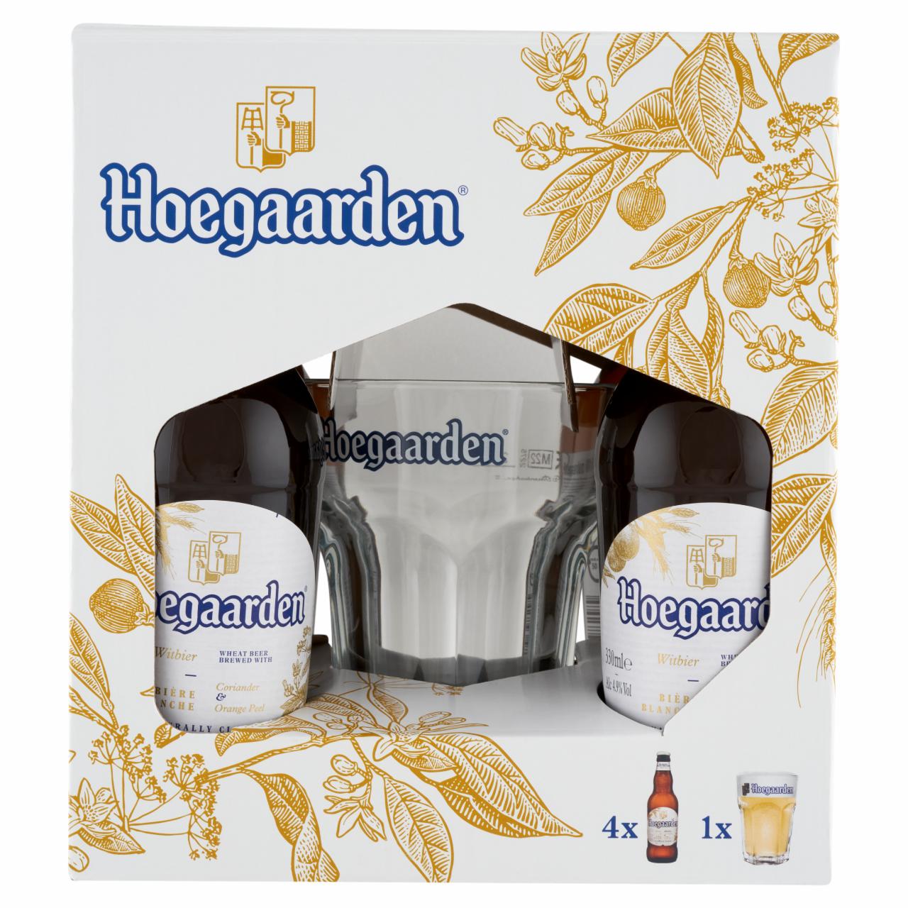Képek - Hoegaarden White minőségi, világos belga fehér búzasör 4,9% 0,33 l + pohár