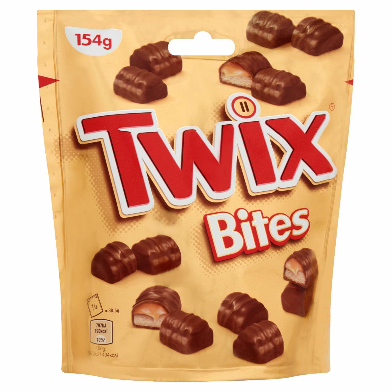 Képek - Twix Bites kekszes szeletek karamellával, tejcsokoládéba mártva 154 g