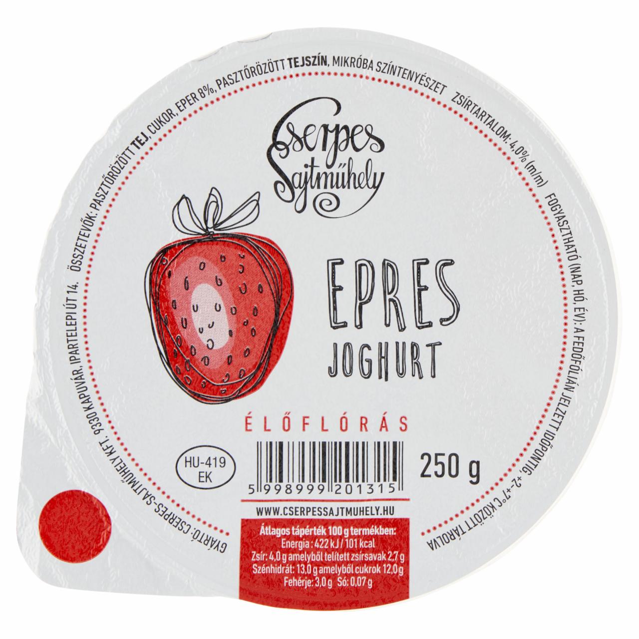 Képek - Cserpes Sajtműhely epres joghurt élőflórás 250 g