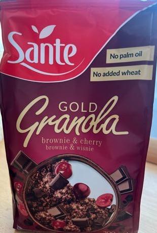 Képek - Granola Gold Brownie ízű gabonapelyhek csokoládéval és szárított meggyel Sante