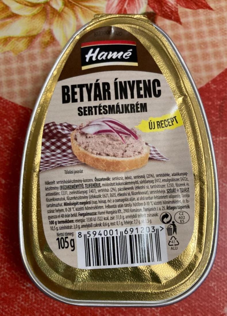 Képek - Hamé Betyár ínyenc sertésmájkrém 105 g