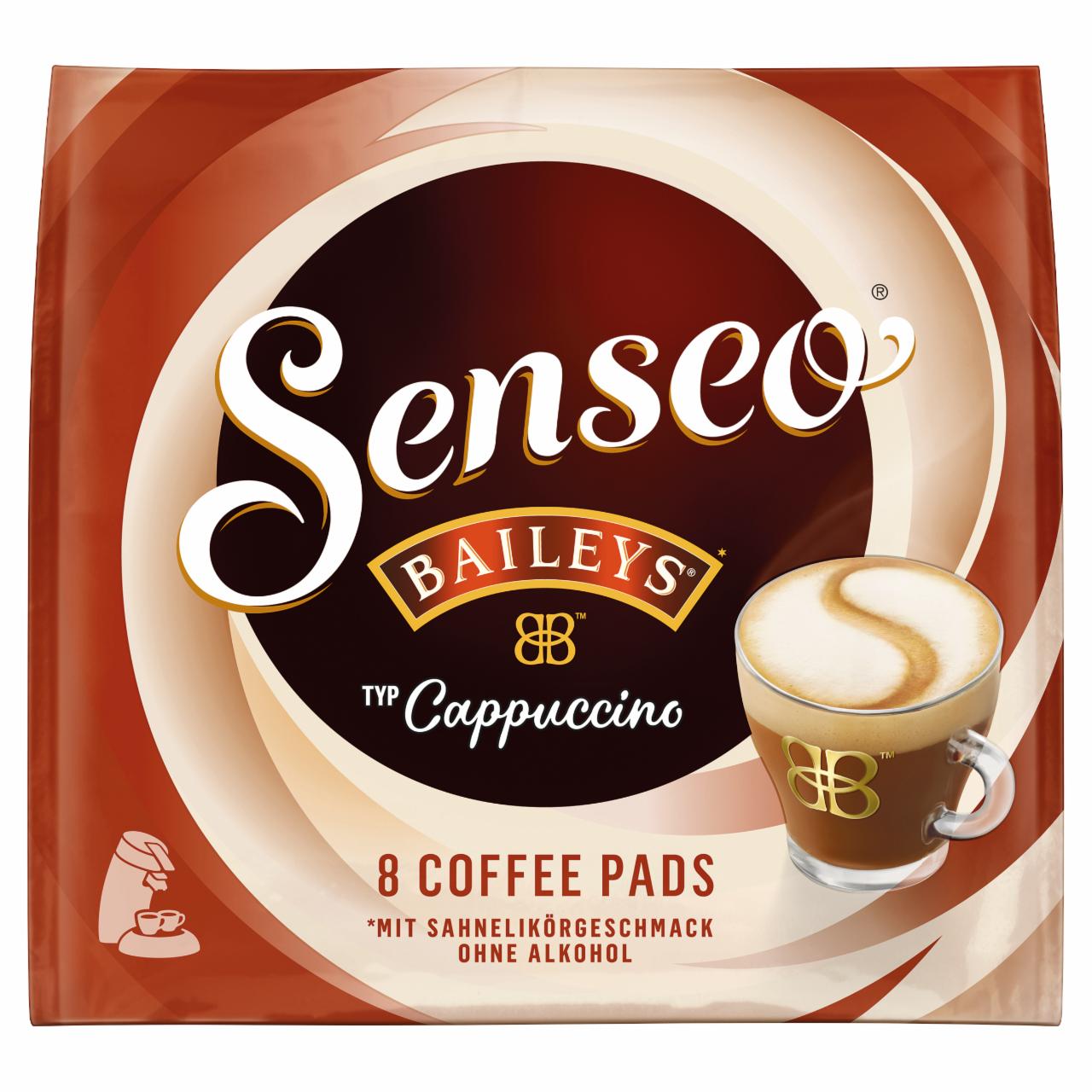 Képek - Senseo Baileys Cappuccino krémlikőrízű italpor instant kávéval és kávéfehérítővel 8 db 92 g