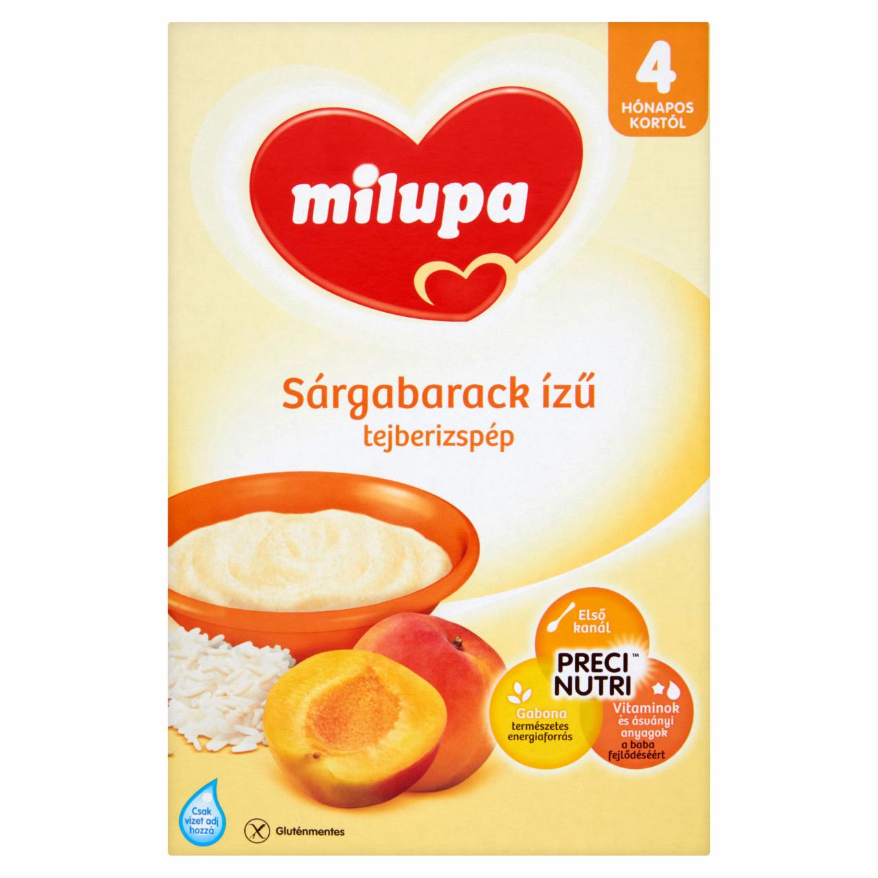 Képek - Milupa sárgabarack ízű tejberizspép 4 hónapos kortól 250 g
