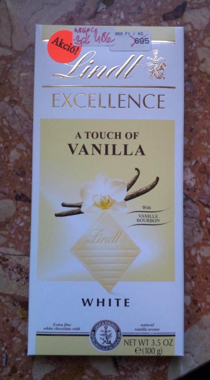 Képek - Lindt Excellence A Touch of Vanilla extra fehér csokoládé vanília ízzel 100 g