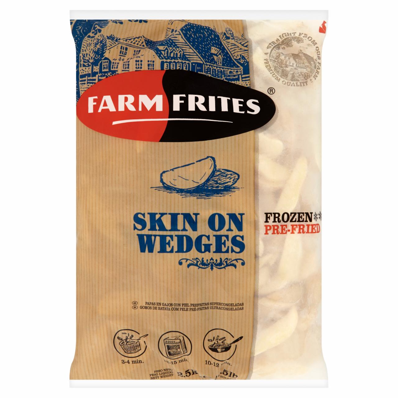 Képek - Farm Frites elősütött, gyorsfagyasztott félkész héjas burgonyagerezdek 2,5 kg