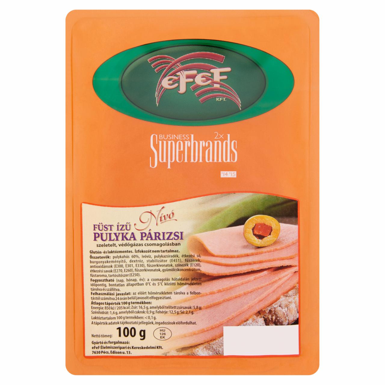 Képek - eFeF Nívó szeletelt füst ízű pulyka párizsi 100 g