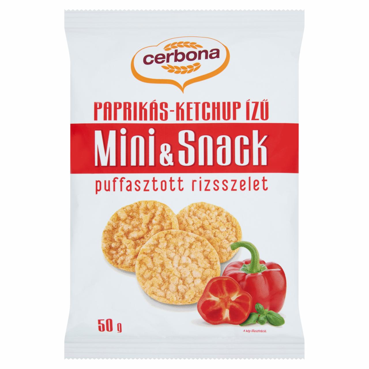 Képek - Cerbona Mini & Snack paprikás-ketchup ízű puffasztott rizsszelet 50 g