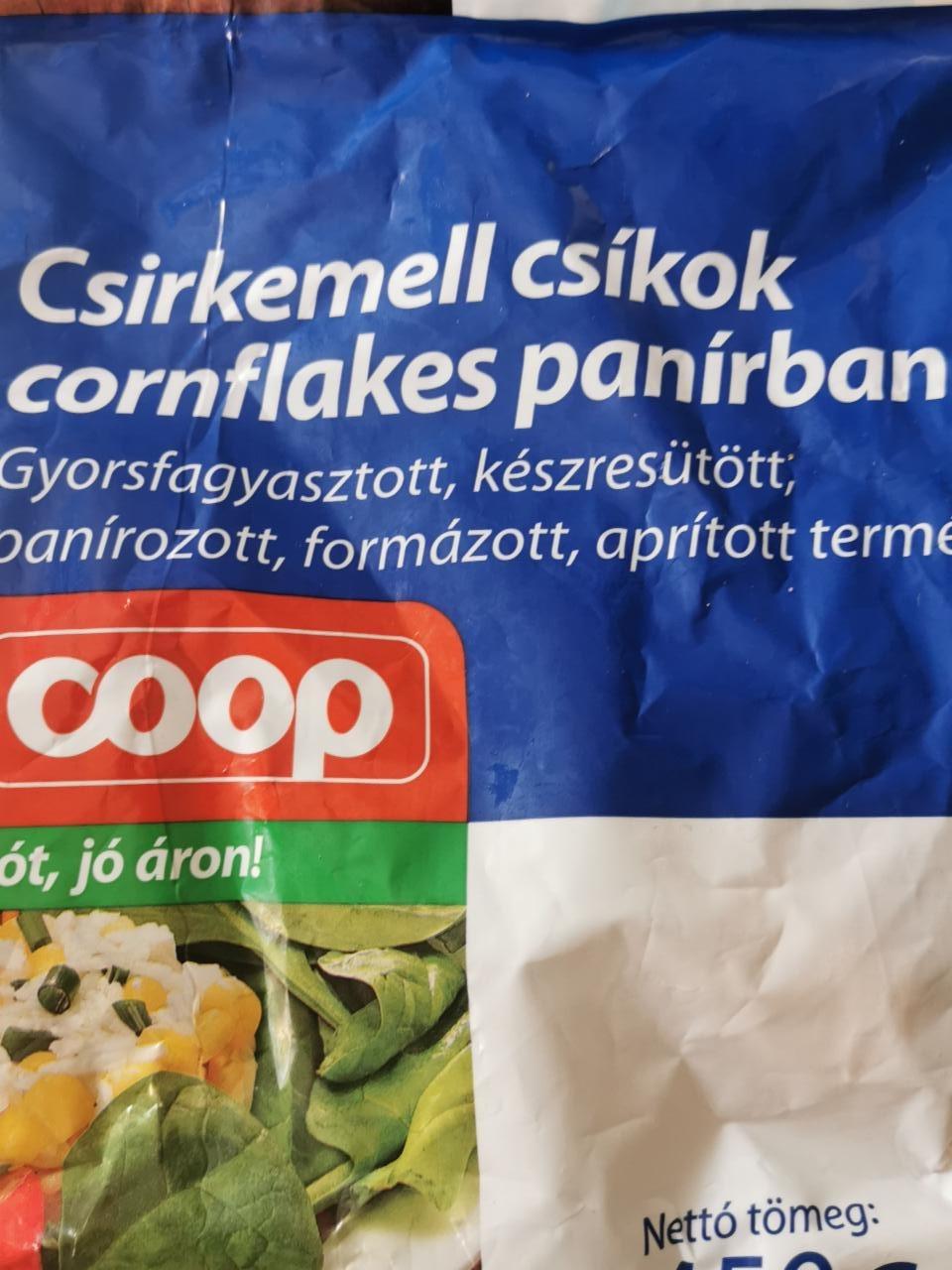 Képek - Csirkemell csíkok cornflakes panírban Coop