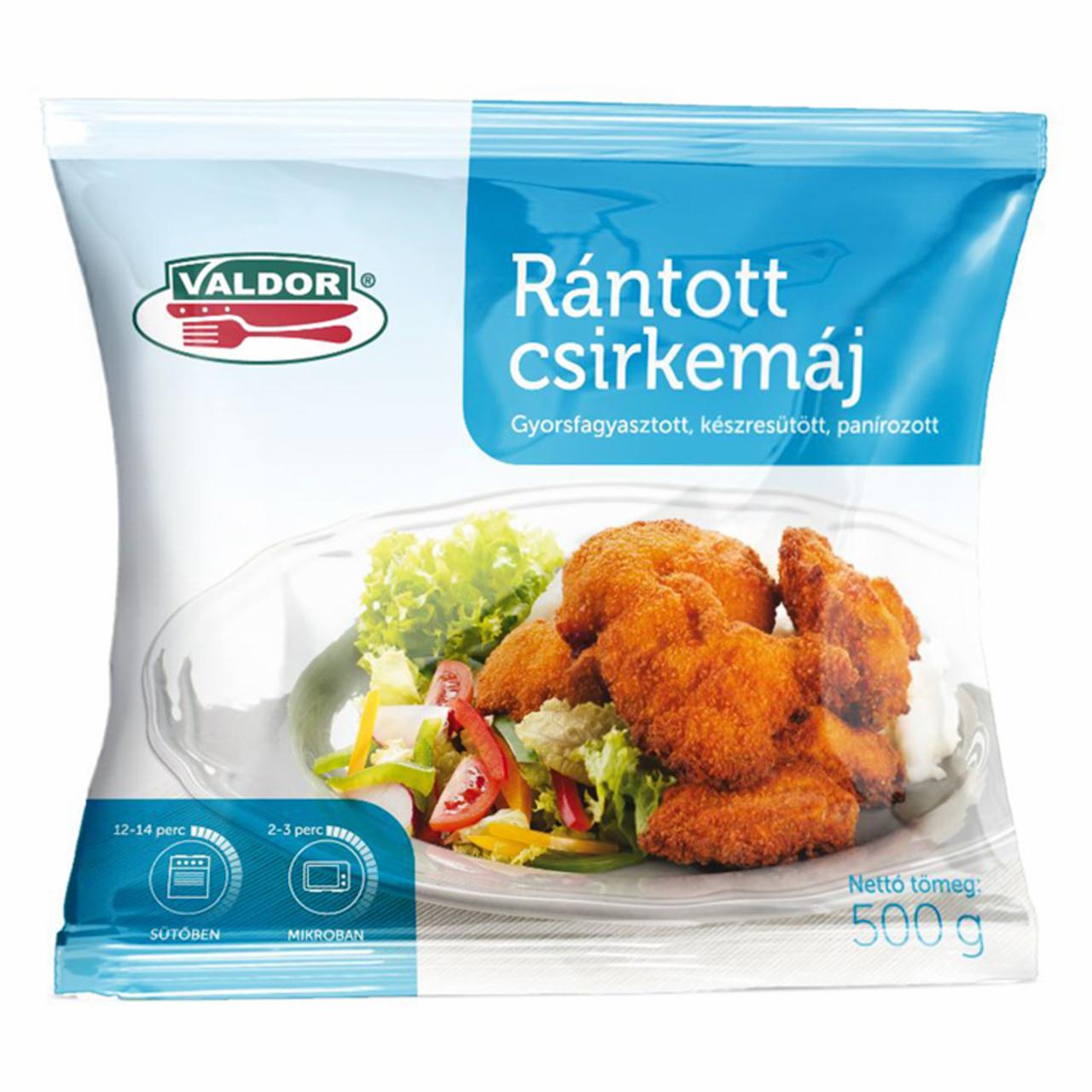 Képek - Valdor gyorsfagyasztott, készresütött, panírozott rántott csirkemáj 500 g