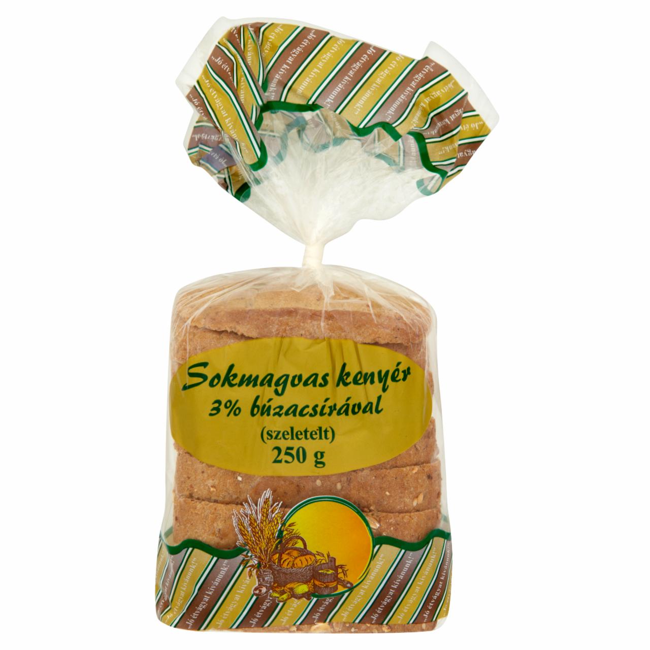 Képek - Sokmagvas szeletelt kenyér búzacsírával 250 g