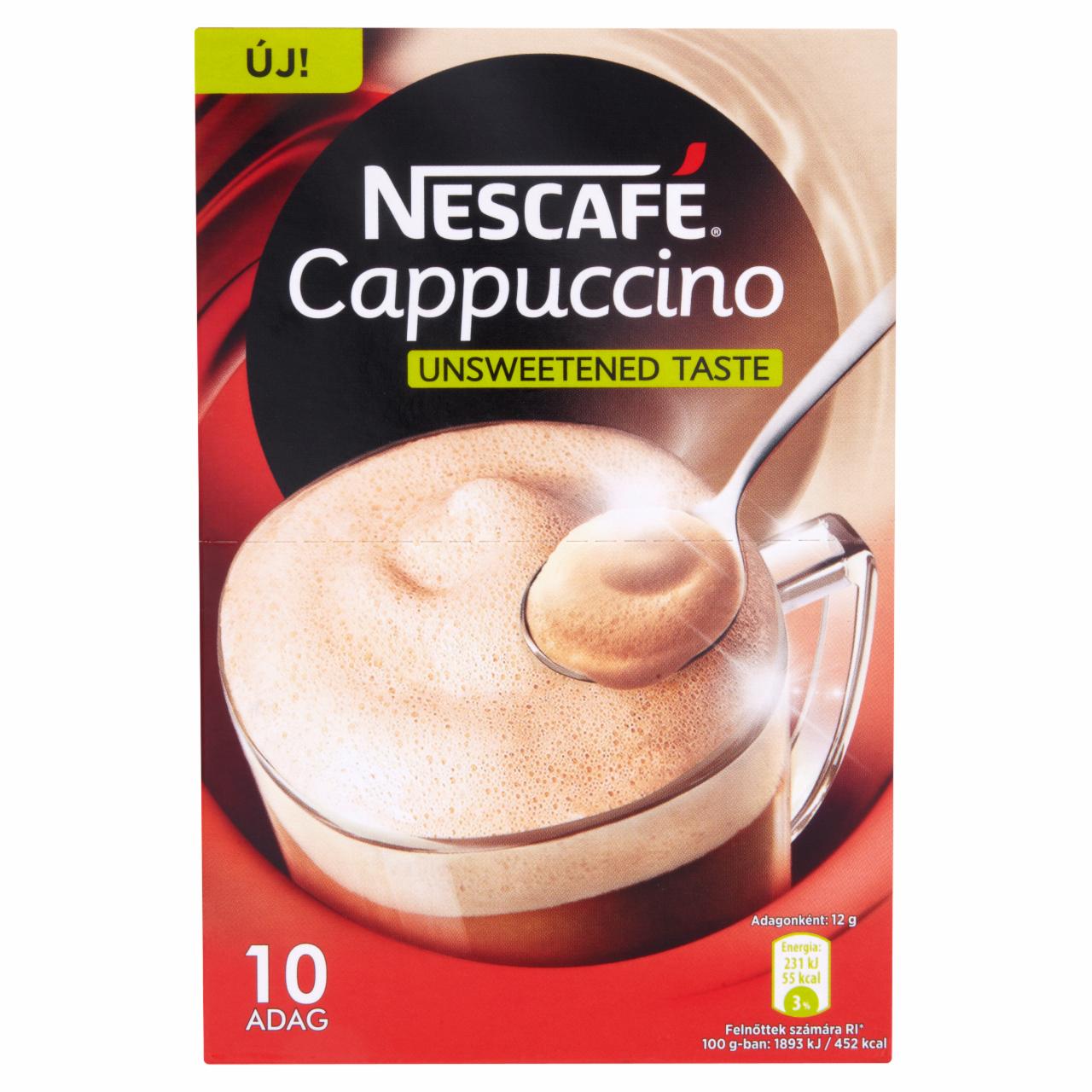 Képek - Nescafé Cappuccino azonnal oldódó kávéspecialitás sovány tejporral 10 x 12 g