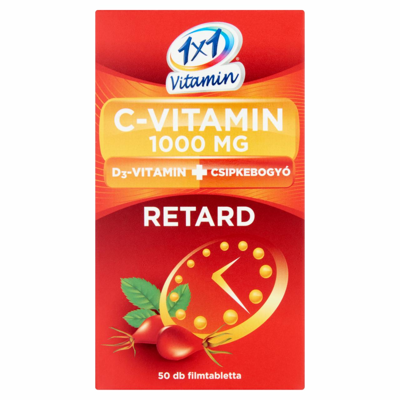Képek - 1x1 Vitamin C-vitamin 1000 mg retard étrend-kiegészítő filmtabletta 50 pcs 65 g
