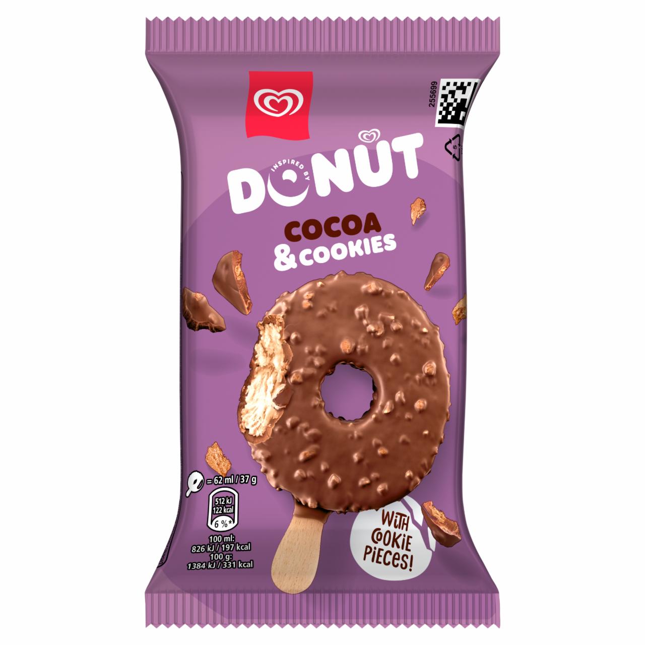 Képek - Algida Donut keksz ízű jégkrém kakaós kekszdarabkákkal 62 ml