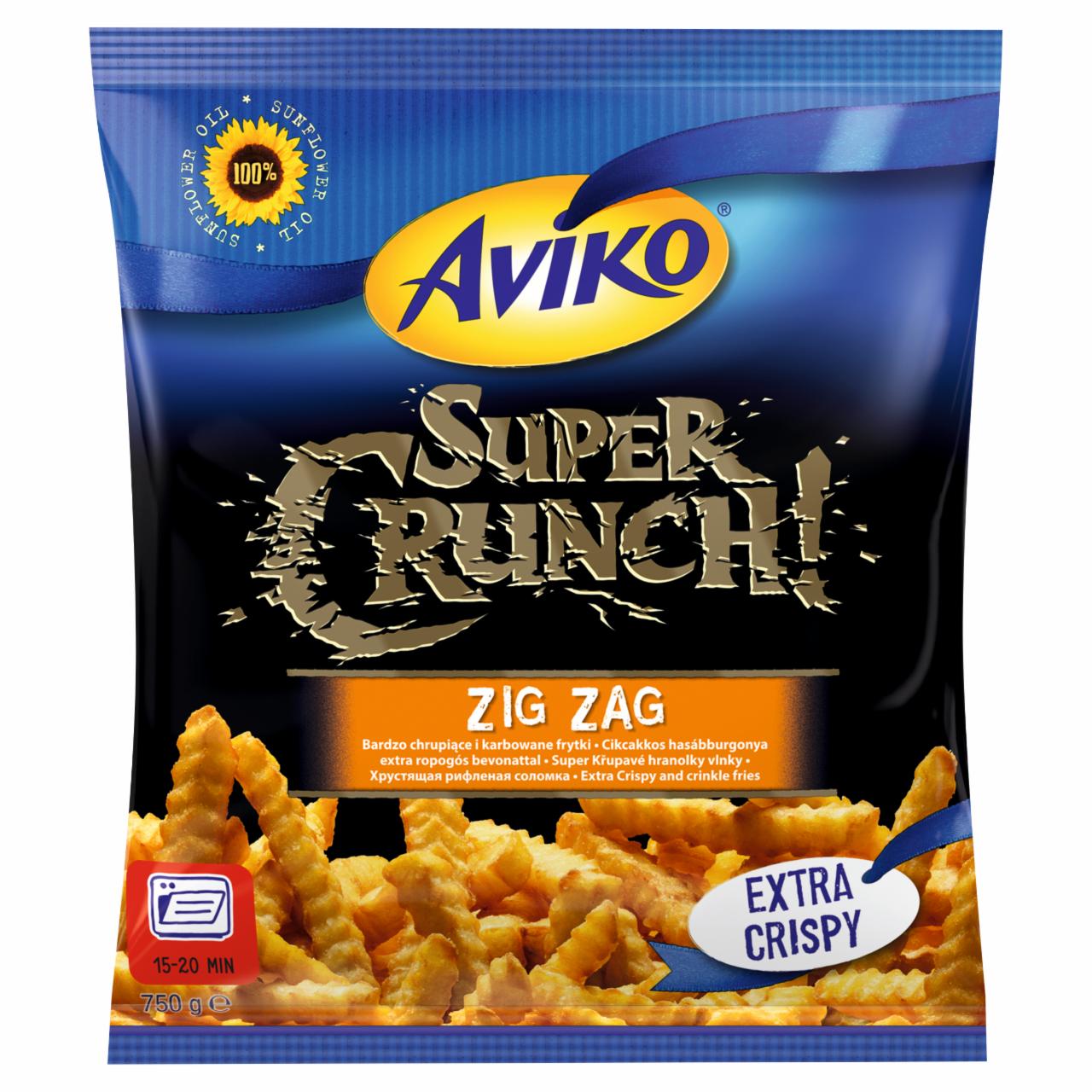 Képek - Aviko Super Crunch elősütött gyorsfagyasztott cikcakkos hasábburgonya extra ropogós bevonattal 750 g