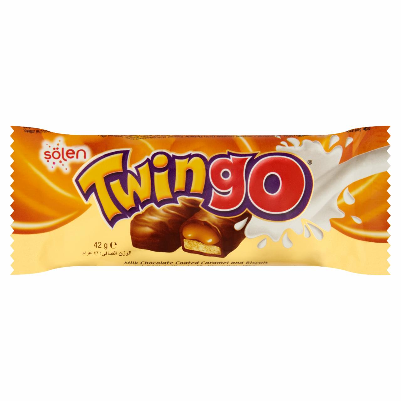 Képek - Sölen Twingo kekszes szeletek karamellával tejcsokoládéba mártva 2 db 42 g