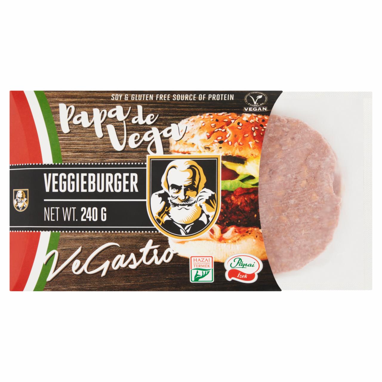 Képek - Pápai Papa de Vega gyorsfagyasztott vegán burger 240 g