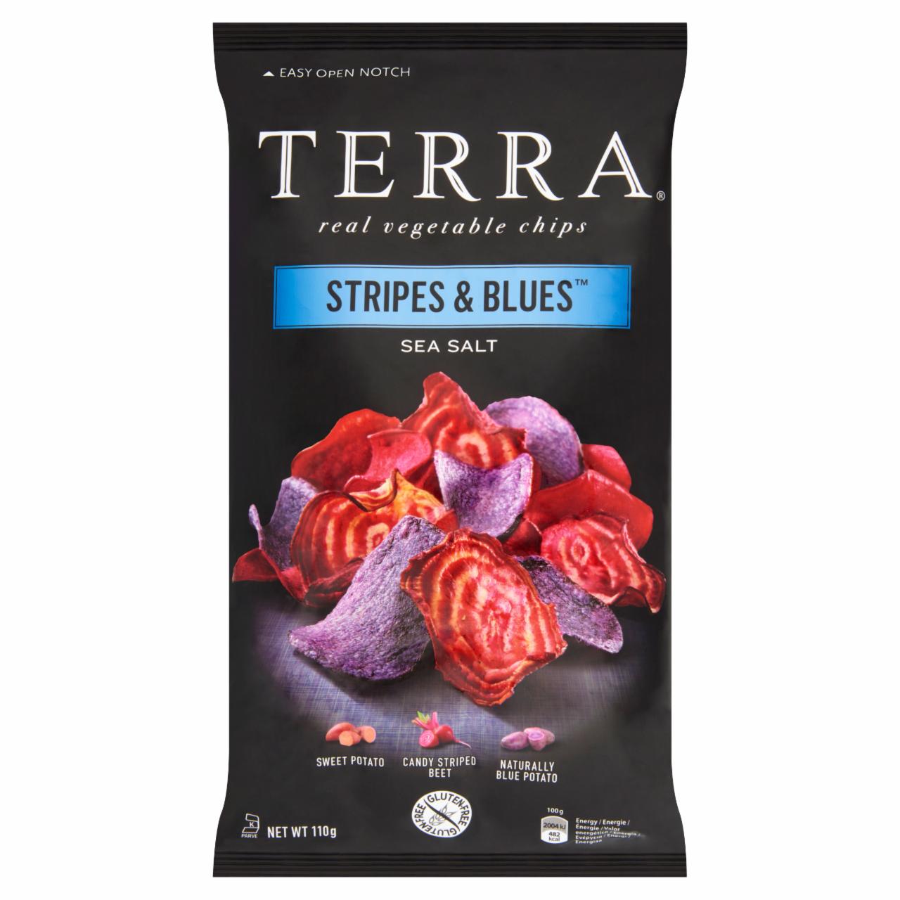 Képek - Terra Stripes & Blues édesburgonya, kékburgonya és cékla chips 110 g