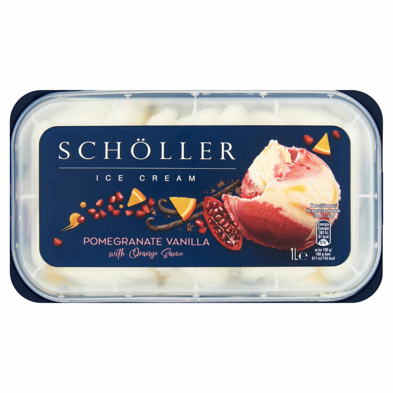 Képek - Schöller gránátalmás szorbé és vaníliás jégkrém narancsos öntettel 1 l