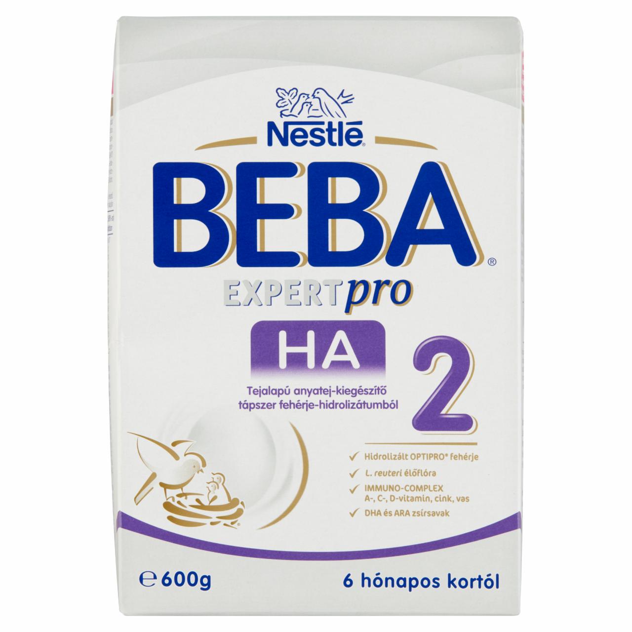 Képek - Beba ExpertPro HA 2 tejalapú anyatej-kiegészítő tápszer 6 hónapos kortól 2 x 300 g (600 g)