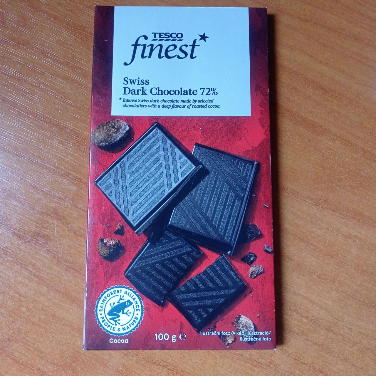 Képek - Swiss dark chocolate 72% Tesco Finest