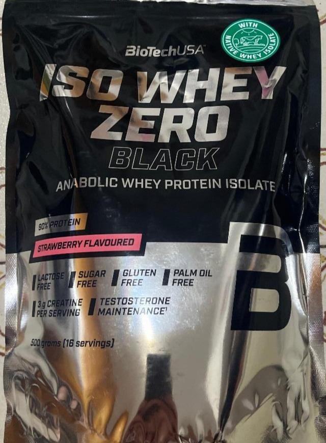 Képek - ISO Whey Zero Black anabolic whey protein isolate strawberry flavoured BioTechUSA