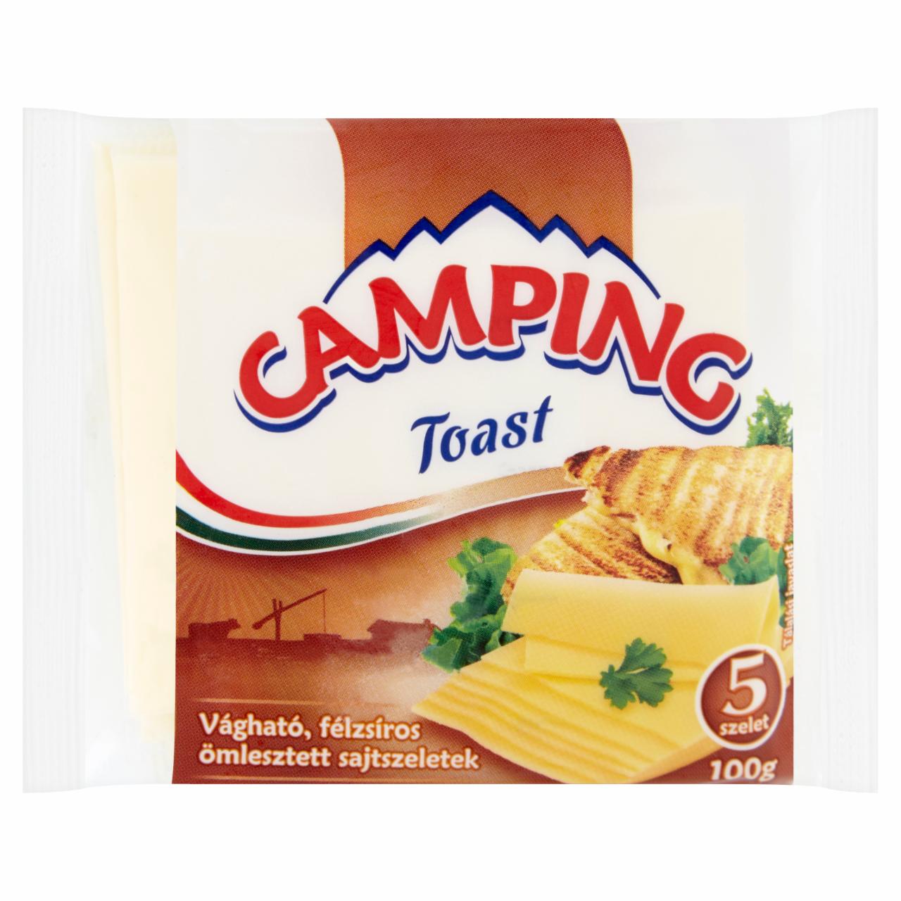 Képek - Camping Toast félzsíros ömlesztett sajtszeletek 5 db 100 g