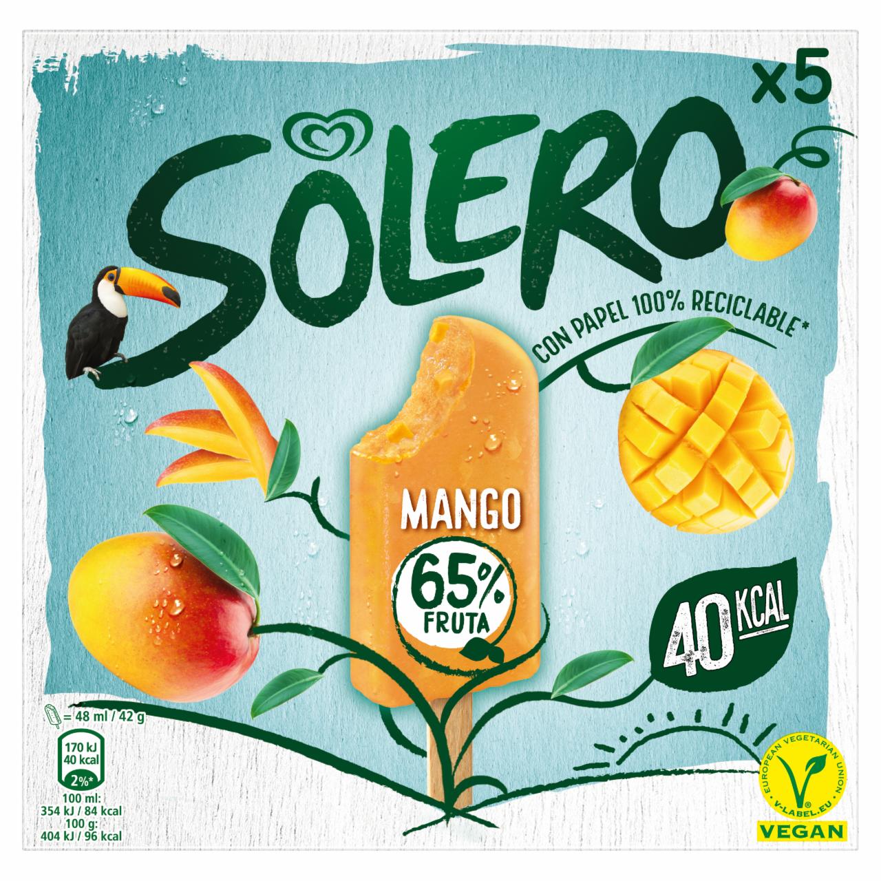 Képek - Solero multipack jégkrém mangó 5 x 48 ml