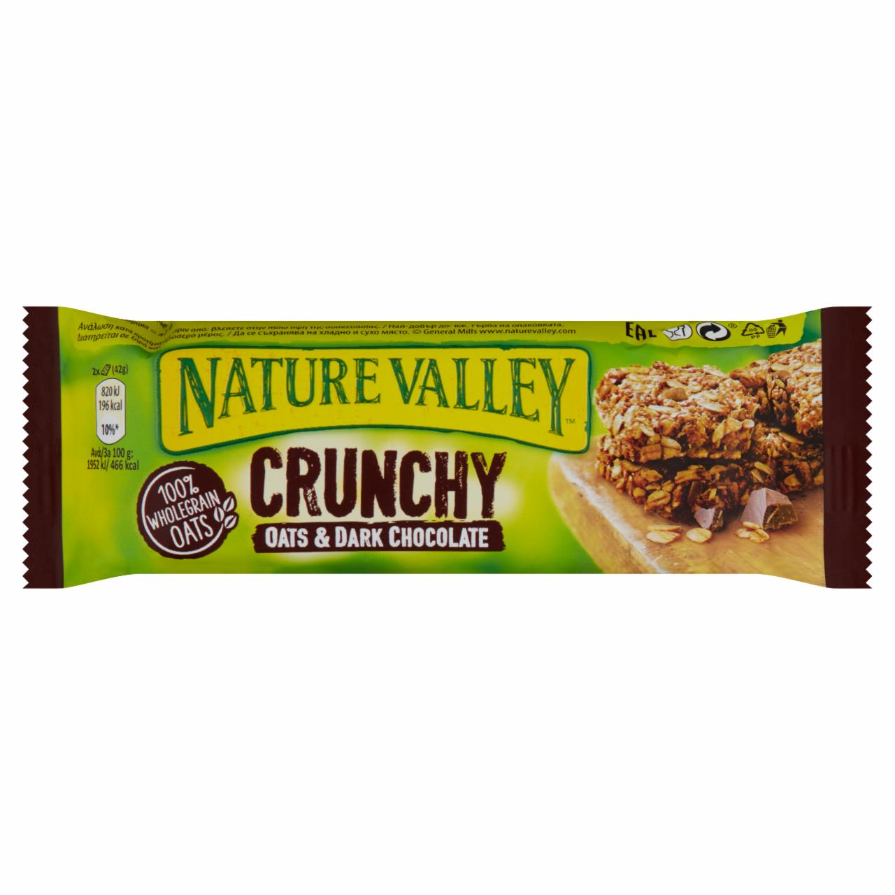 Képek - Nature Valley ropogós gabonaszelet teljes kiőrlésű zabpehellyel és étcsokoládé darabokkal 42 g