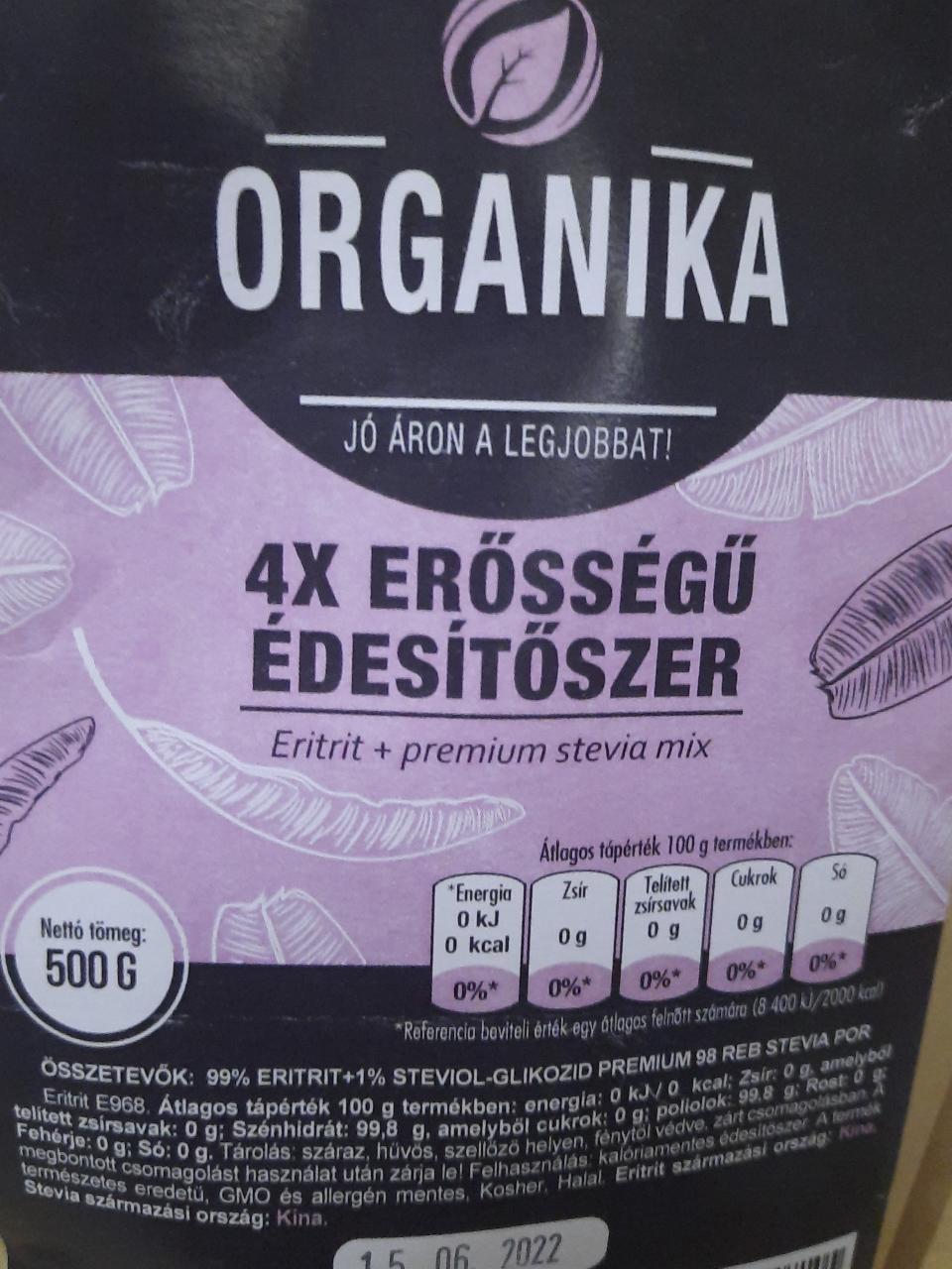 Képek - 4x erősségű édesítőszer Organika