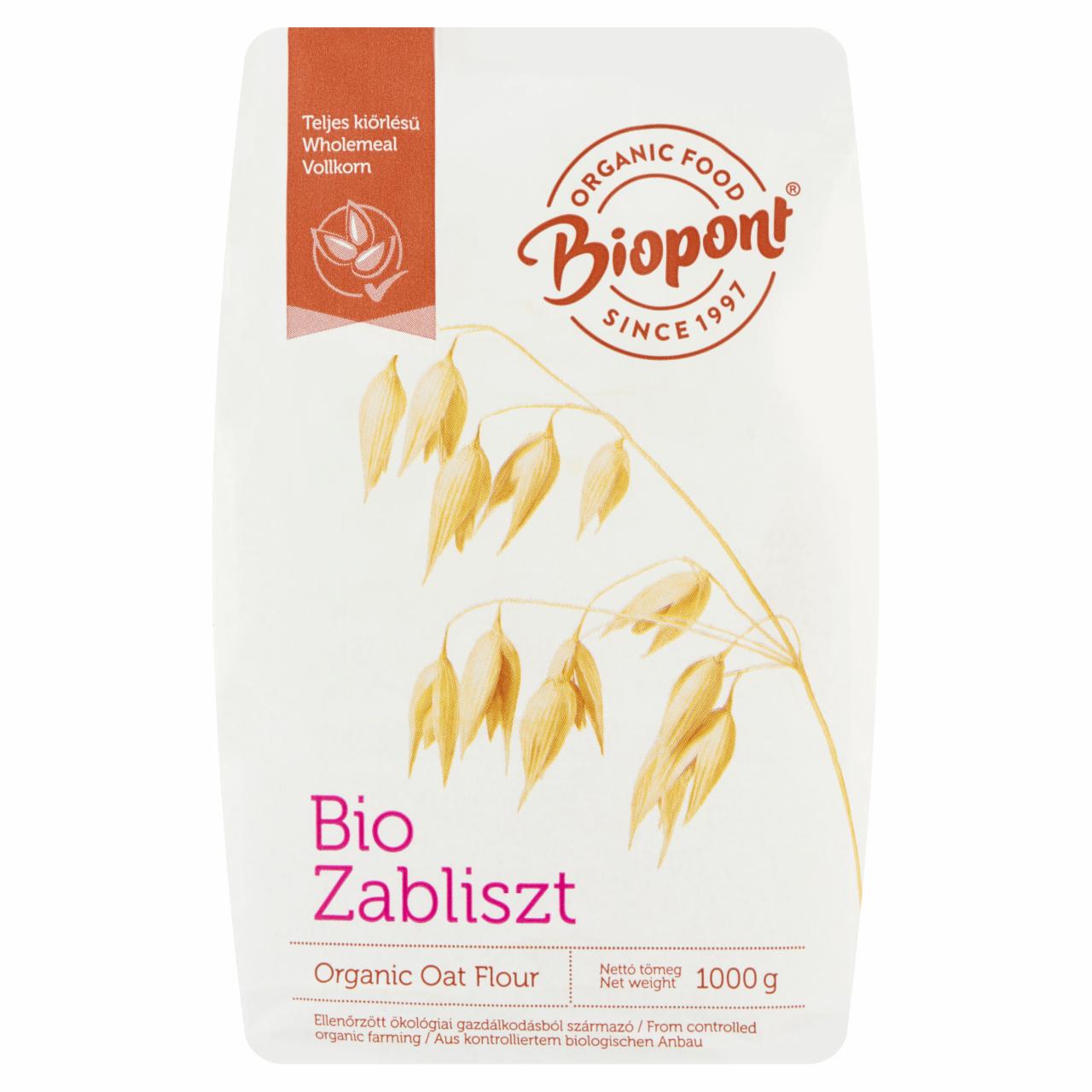 Képek - Biopont BIO teljes kiőrlésű zabliszt 1000 g