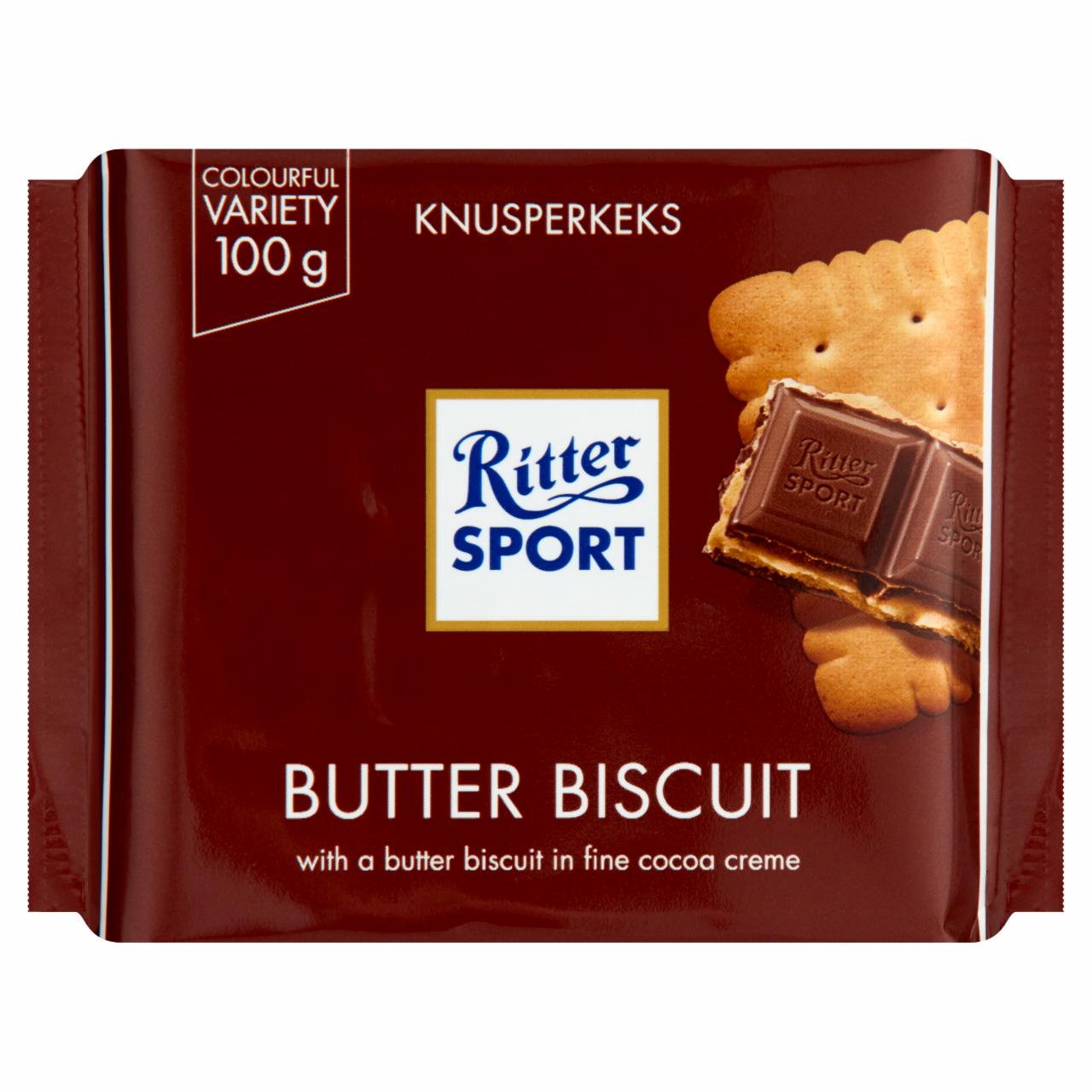 Képek - Ritter Sport kakaós krémmel és vajas keksszel töltött tejcsokoládé 100 g