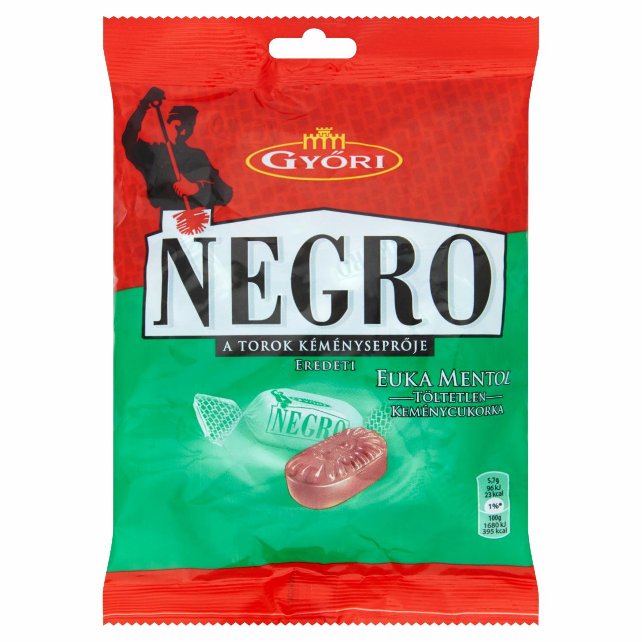 Képek - Győri Negro euka mentol ízű töltetlen keménycukorka 159 g