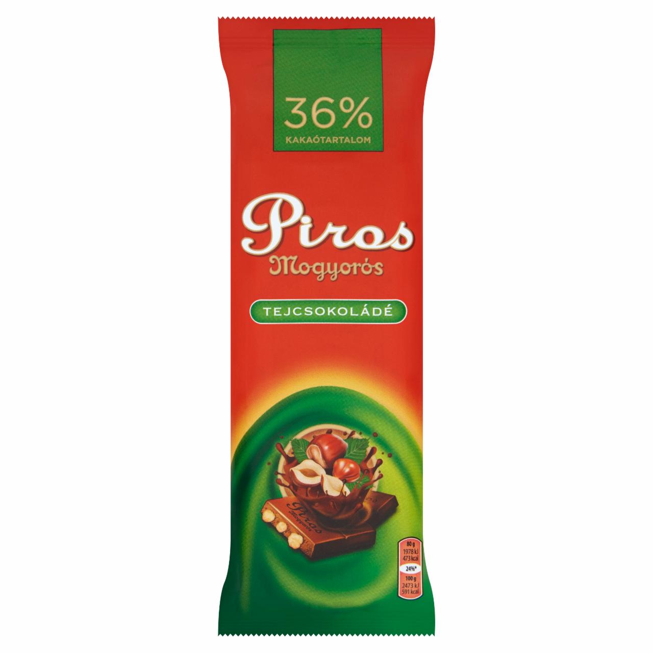 Képek - Piros Mogyorós tejcsokoládé egész mogyoróval 80 g