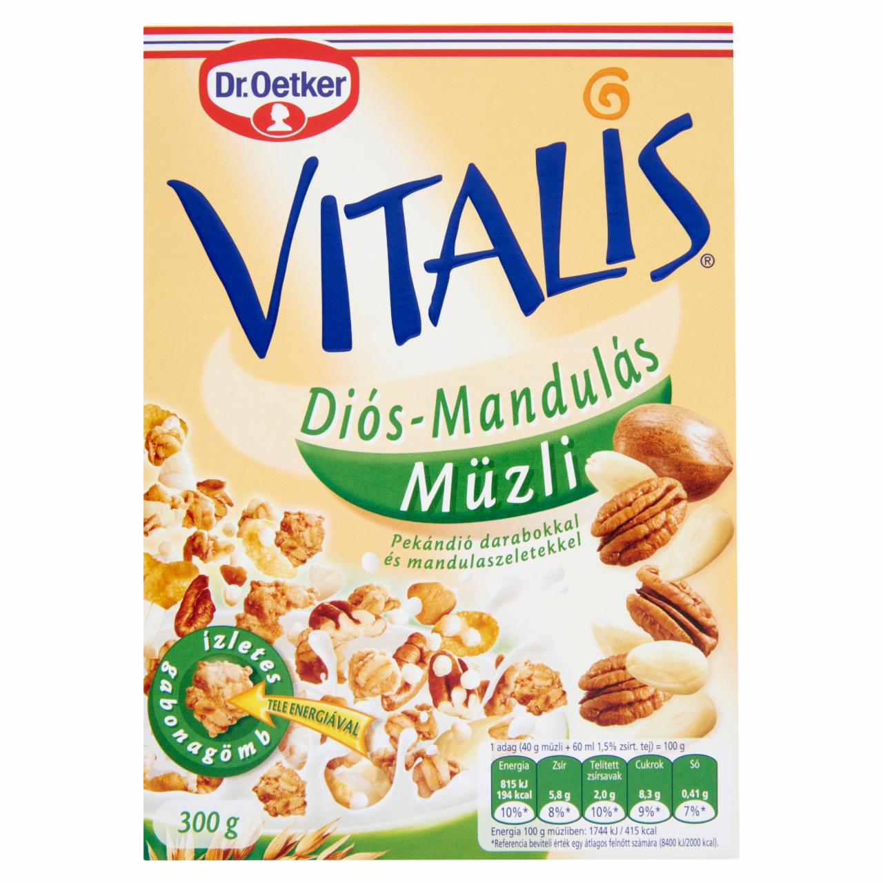 Képek - Dr. Oetker Vitalis diós-mandulás müzli pekándió darabokkal és mandulaszeletekkel 300 g