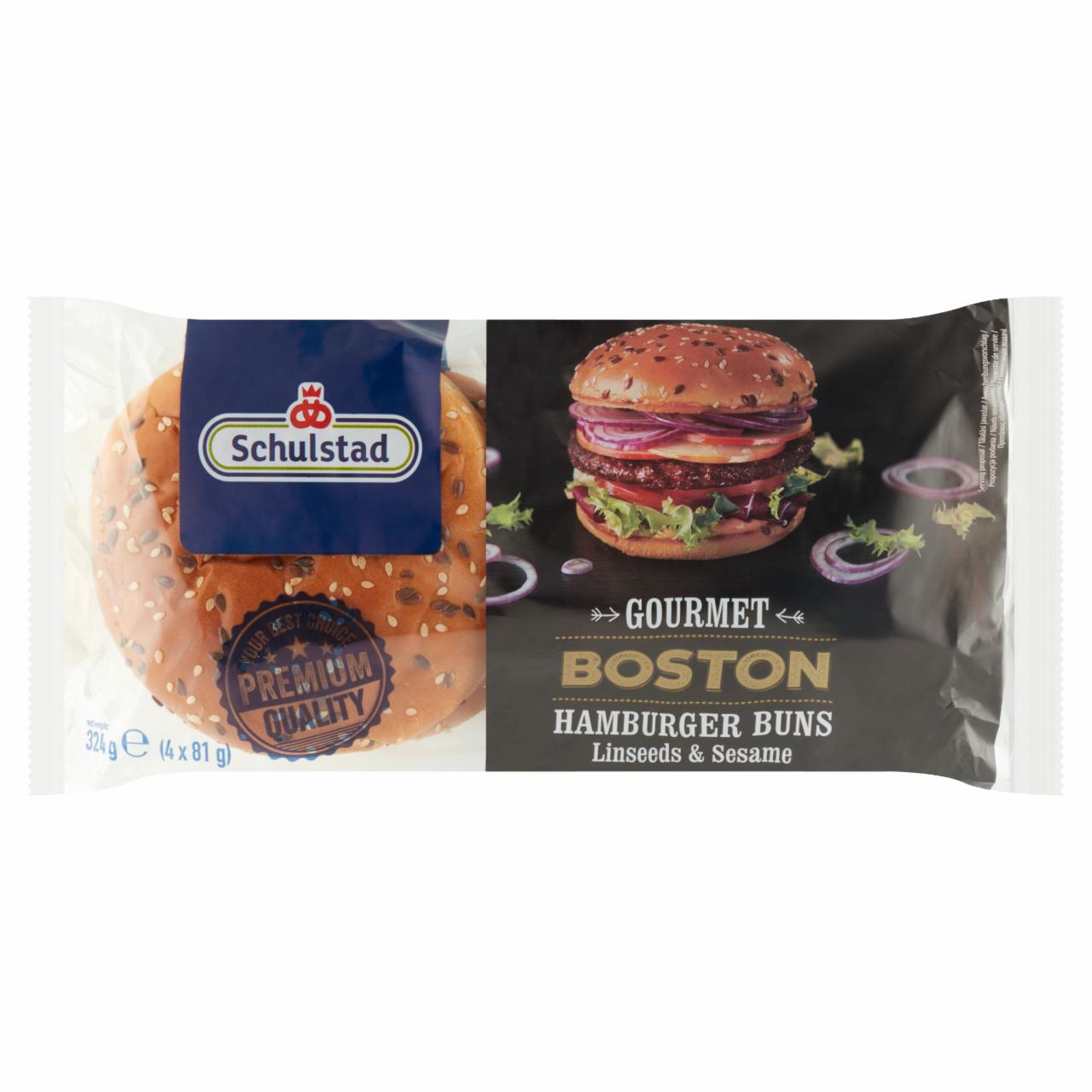 Képek - Schulstad Gourmet Boston lenmaggal és szezámmaggal szórt hamburger zsemle 4 x 81 g (324 g)