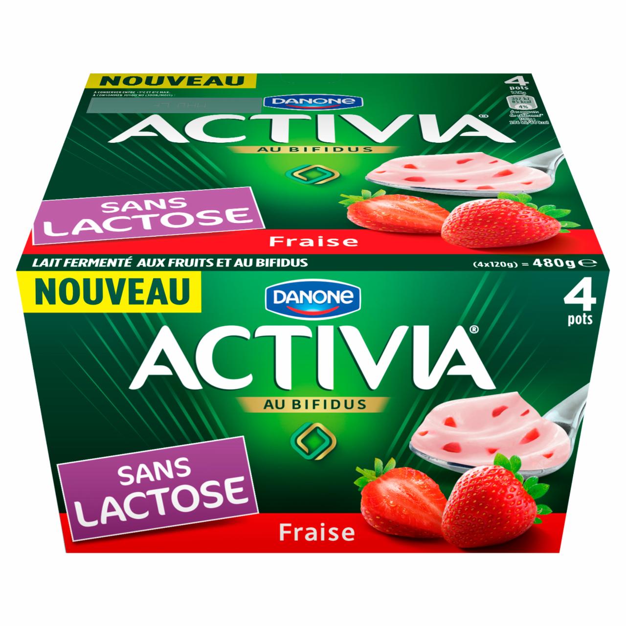 Képek - Danone Activia élőflórás, zsírszegény, laktózmentes, epres joghurt 4 x 120 g