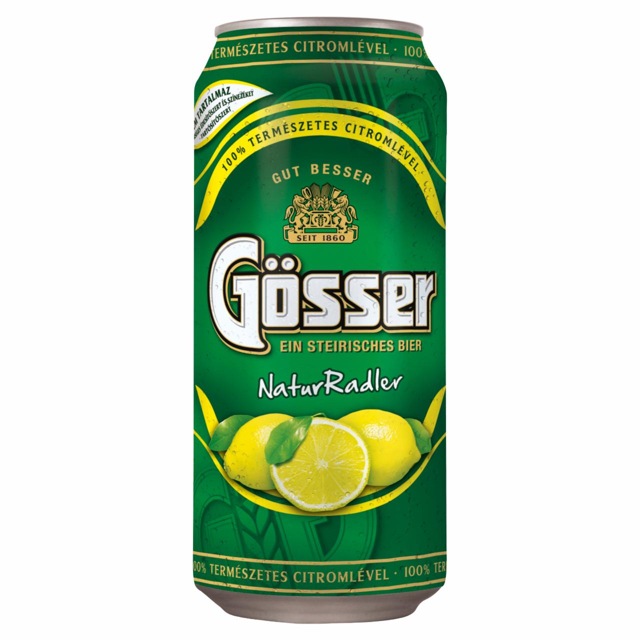 Képek - Gösser NaturRadler citromos sörital 2,0% 0,4 l