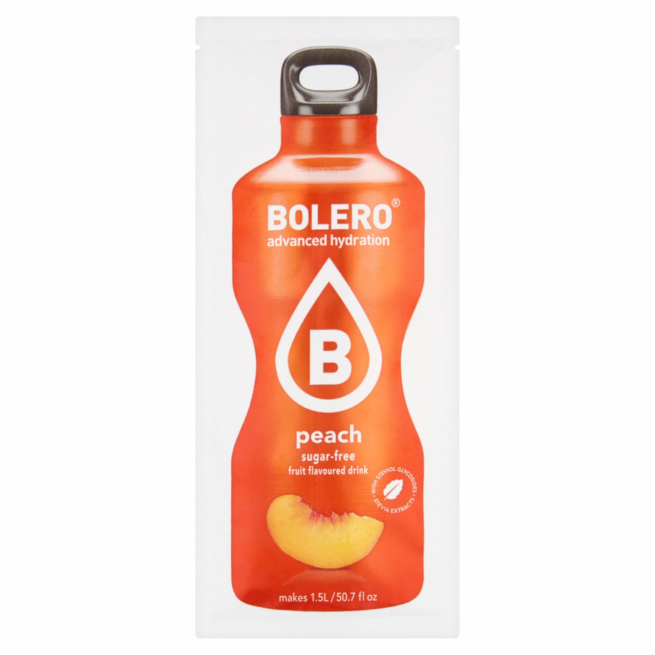 Képek - Bolero őszibarack ízesítésű italpor édesítőszerekkel 9 g