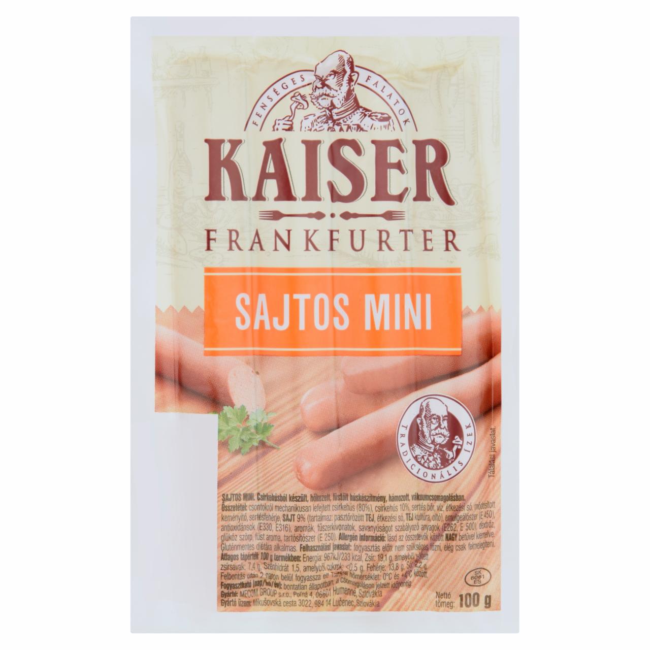 Képek - Kaiser frankfurter sajtos mini 100 g