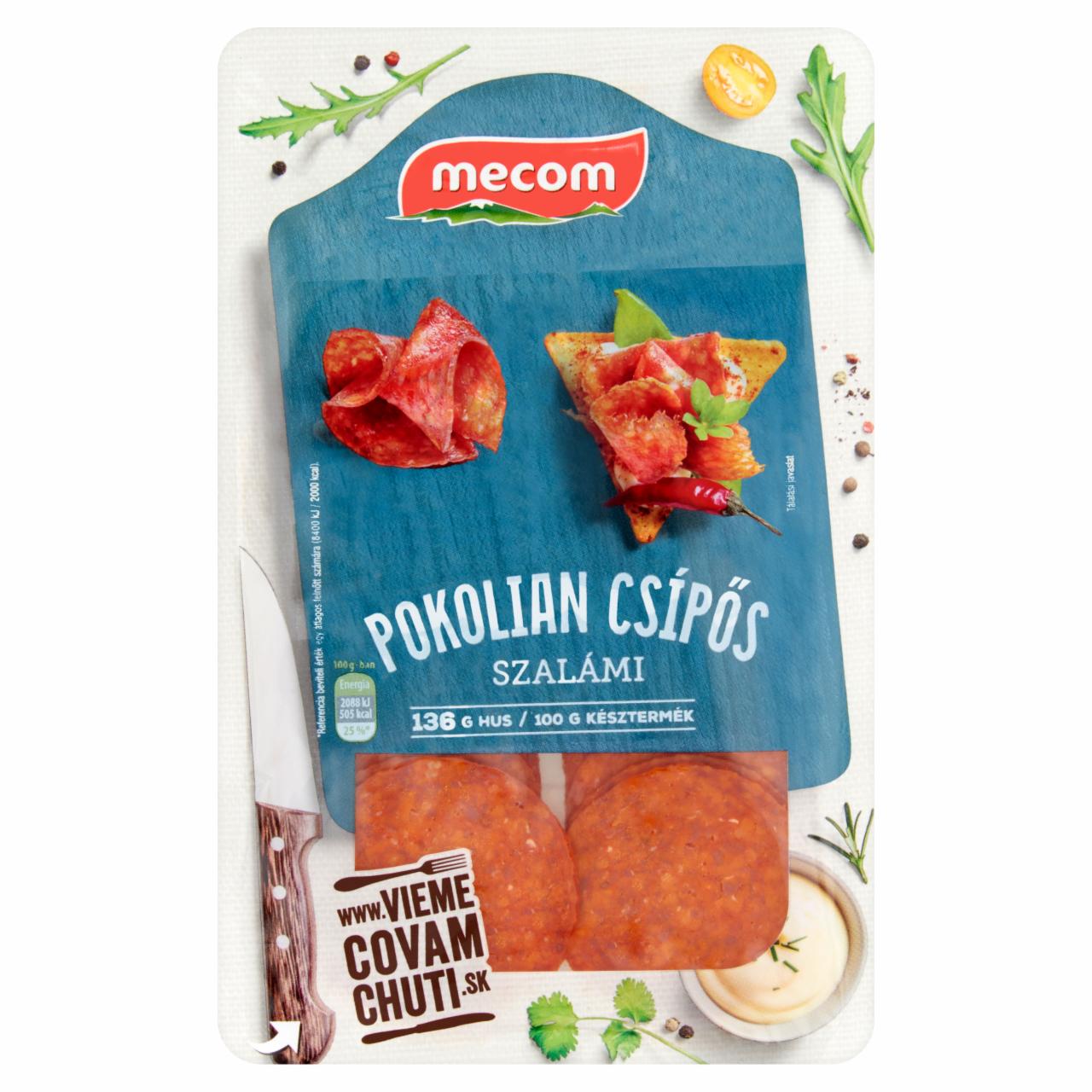 Képek - Mecom pokolian csípős szeletelt szalámi 75 g