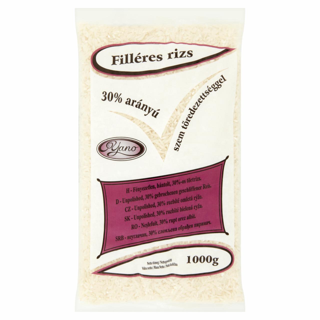 Képek - Yano Filléres rizs 30% arányú töredezettséggel 1000 g