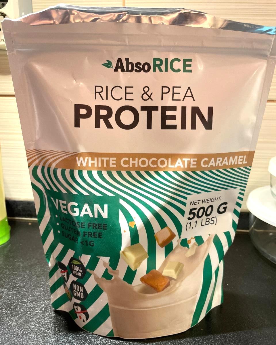 Képek - Rice & pea protein fehércsoki-karamel AbsoRice