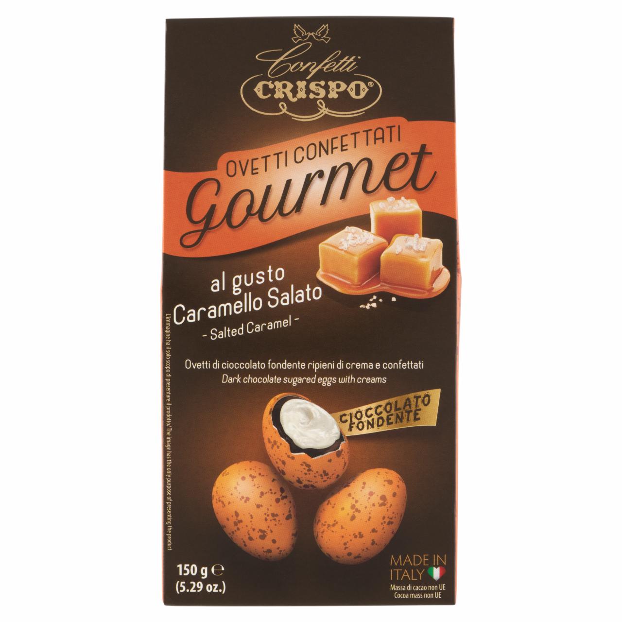 Képek - Crispo étcsokoládé drazsé sós-karamellás ízű krémmel 150 g