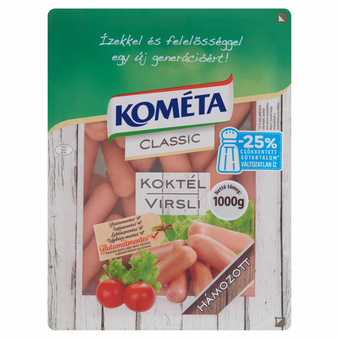 Képek - Kométa Classic hámozott koktél virsli 1000 g