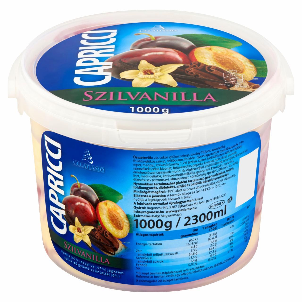 Képek - Gelatiamo Capricci Szilvanilla vanília és szilva ízű jégkrém szilva ízű gyümölcs öntettel 2300 ml