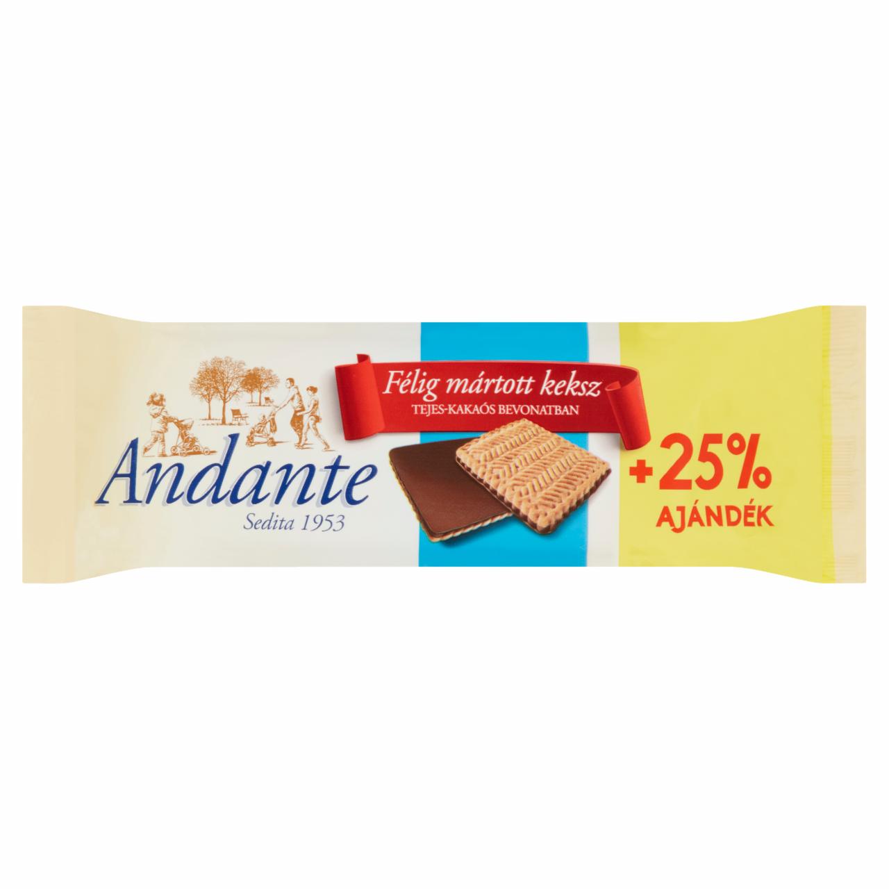 Képek - Andante félig mártott keksz tejes-kakaós bevonatban 125 g