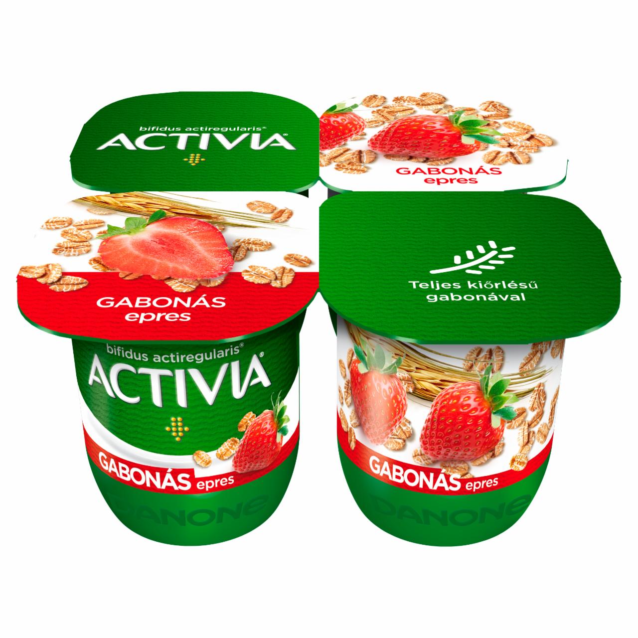 Képek - Danone Activia élőflórás, zsírszegény epres joghurt gabonával 4 x 125 g (500 g)
