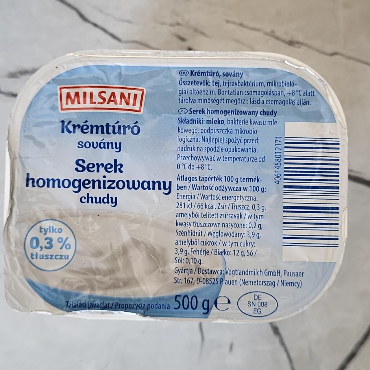 Képek - Krémtúró sovány 0,3% Milsani