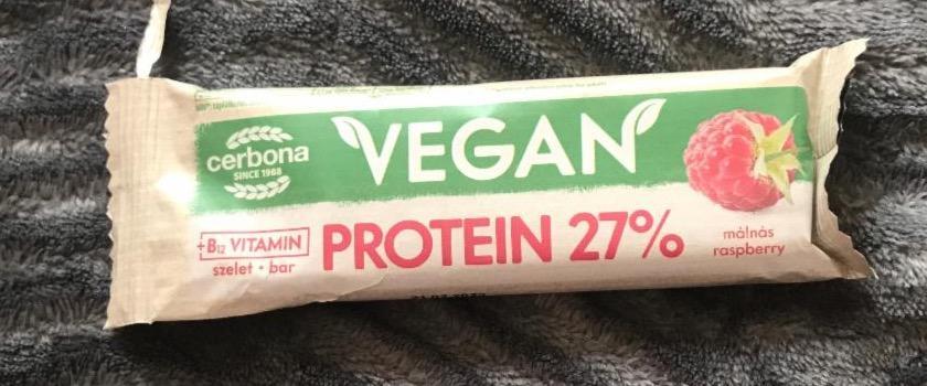 Képek - Cerbona Vegan magas fehérjetartalmú málnás szelet kakaós bevonattal 40 g